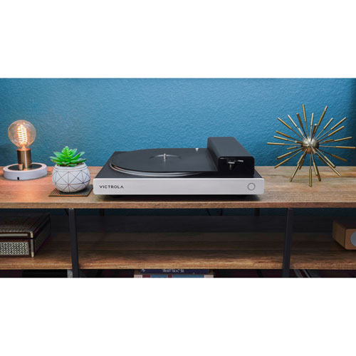 Tourne-disque Bluetooth haute résolution à courroie d'entraînement Carbon VPT-2500-BSL de Victrola