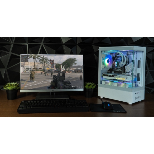 ViprTech Stryker 4.0 Liquid-Cooled PC - AMD Ryzen 7, NVIDIA RTX 5060 8GB, 16GB DDR4 3200, 1TB NVMe SSD, WiFi BT, Win 11 Pro, Gaming Desktop Computer