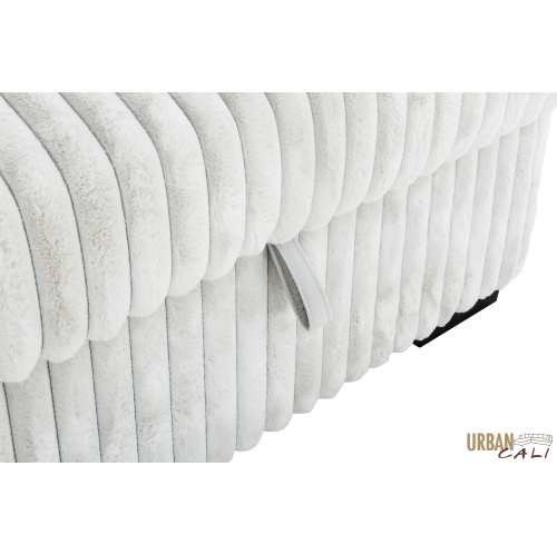 Canapé-lit modulaire en velours côtelé feuilleté gris pâle Atherton Opulence d'Urban Cali avec chaise de rangement