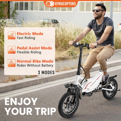 Gyrocopters Frost Electric Bike for Adults & Teens | Speed upto 25kmph, Range PAS up to 60km | Folding Ebike, 350W Brushless Motor & 14" Tires,