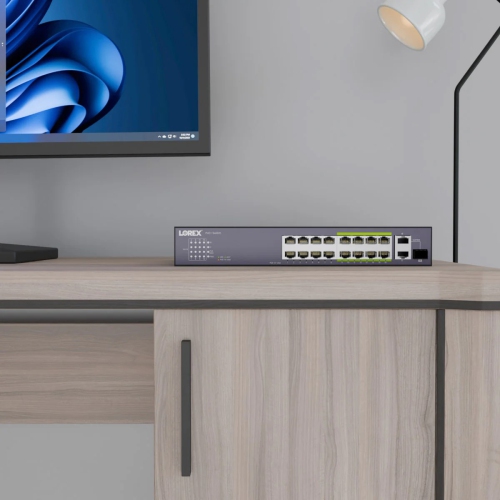 Lorex 16-Port Unmanaged Switch and 250W Power Budget