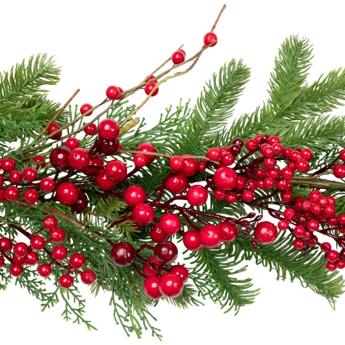 Cedar, Pine and Berries Artificial Christmas Garland - 5' - Unlit