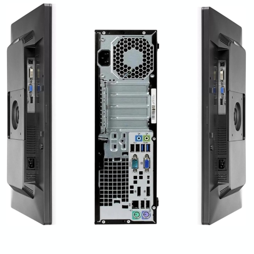 Refurbished - HP EliteDesk 800 G1 SFF Desktop + Dual (2) 23" HP Monitors Intel Core i7-4770 3.40GHz, 32GB RAM, 1TB SSD, WiFi, Keybord mouse,Windows