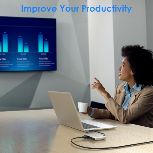 WAVLINK USB 3.0/USB-C to DisplayPort & HDMI Dual Monitor Adapter, Supports 5K@60Hz, Compatible with Windows & M1/M2 Mac