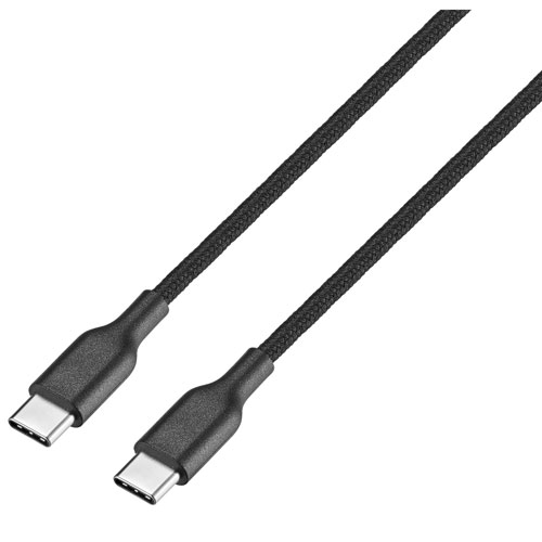 Best Buy Essentials Braided 1.2m (3.9 ft.) USB-C Cable (BE-MCA4CCB-C) - Black - Only at Best Buy