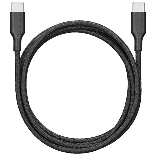 Best Buy Essentials Braided 1.2m (3.9 ft.) USB-C Cable (BE-MCA4CCB-C) - Black - Only at Best Buy
