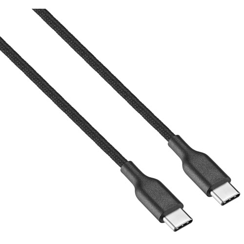 Best Buy Essentials Braided 1.2m (3.9 ft.) USB-C Cable (BE-MCA4CCB-C) - Black - Only at Best Buy