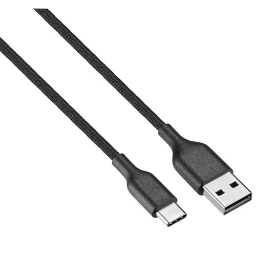 Best Buy Essentials 1.2m (3.9 ft.) Braided USB-C to USB-A Cable (BE-MCA4CAB-C) - Black - Only at Best Buy