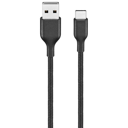 Best Buy Essentials 1.2m (3.9 ft.) Braided USB-C to USB-A Cable (BE-MCA4CAB-C) - Black - Only at Best Buy