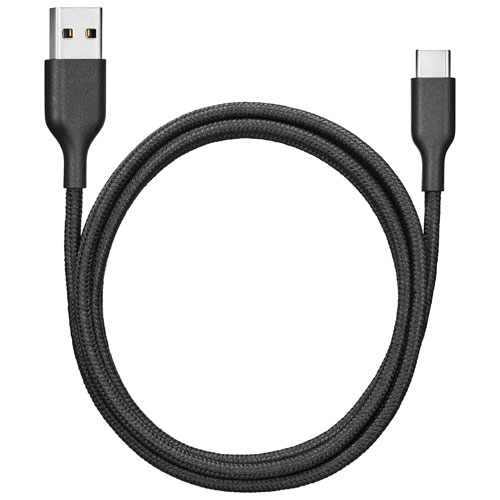 Best Buy Essentials 1.2m (3.9 ft.) Braided USB-C to USB-A Cable (BE-MCA4CAB-C) - Black - Only at Best Buy