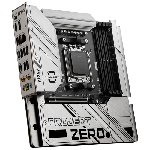 MSI B650M Project Zero Micro-ATX AM5 Motherboard for AMD Ryzen 9000/8000/7000 Series CPUs