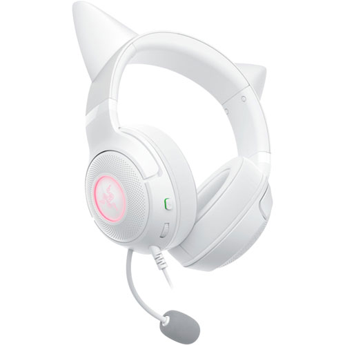 Casque de jeu avec microphone Kraken Kitty Edition V2 de Razer - Blanc