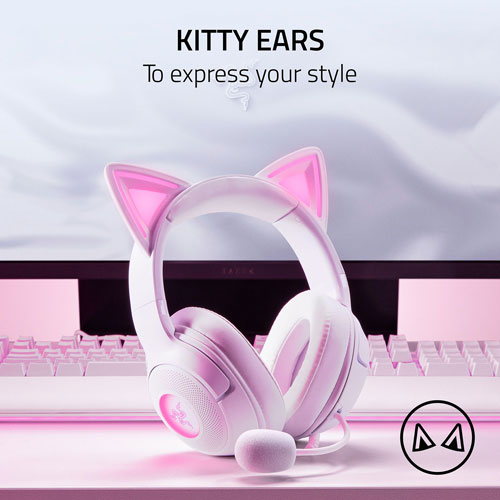 Razer Kraken Kitty Edition V2 Gaming Headset with Microphone - White
