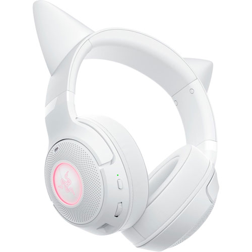 Casque de jeu sans fil avec microphone Kraken Kitty Edition V2 de Razer - Blanc