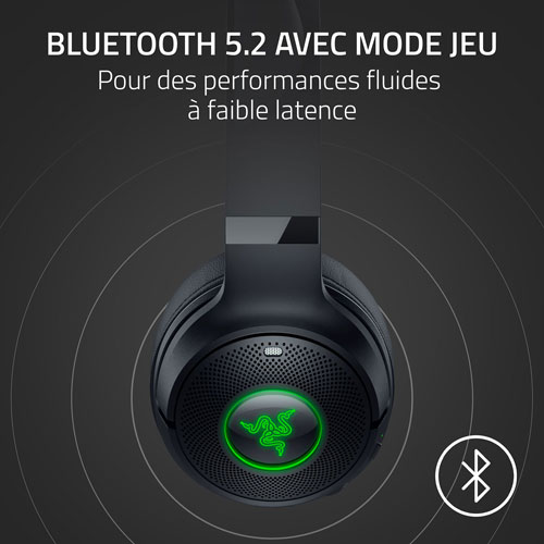 Casque de jeu sans fil Kraken Kitty Edition V2 avec microphone de Razer - Noir