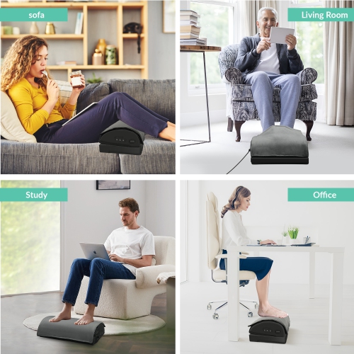 Snailax Foot Rest Under Desk at Work, 2 Heating Levels, 3 Vibrating Massage Modes, Heated Ergonomic Foot Stool with Adjustable Height - 535