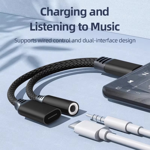 2 IN1 3.5mm Jack Headphones Audio adapter For iPhone 14 13 12 11 XR Plus Pro Max Mini USB Type C Fast Charger Adapter