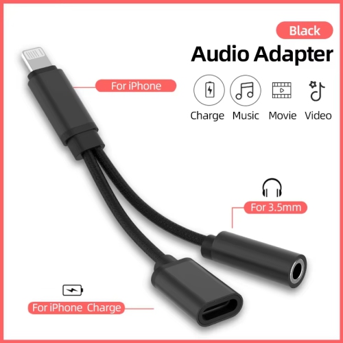 2 IN1 3.5mm Jack Headphones Audio adapter For iPhone 14 13 12 11 XR Plus Pro Max Mini USB Type C Fast Charger Adapter