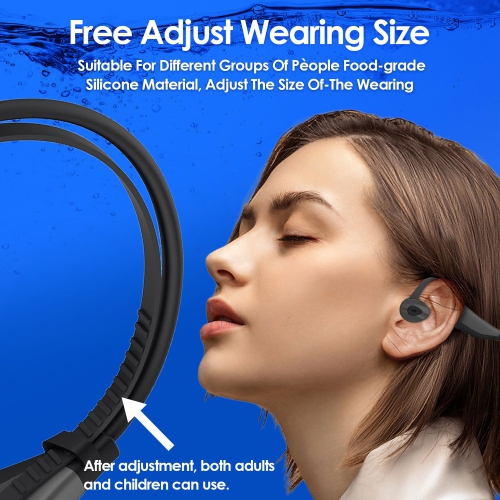 Bone Conduction Swimming Headphones Underwater Bluetooth IPX68 Waterproof Headphones with Microphones 16G Memory for Sports