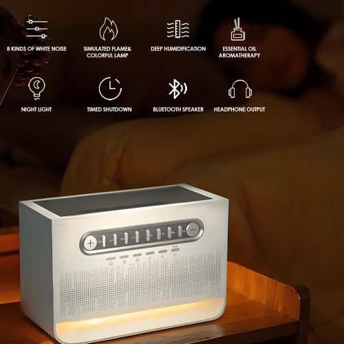 Flame Humidifier Aromatherapy Diffuser BT Speaker Desk Humidifier for Learning Yoga Office