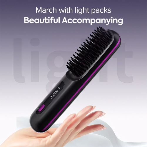 Brosse lissante sans fil, brosse chauffante portative et rechargeable pour le voyage et le quotidien