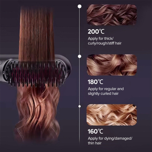 Brosse lissante sans fil, brosse chauffante portative et rechargeable pour le voyage et le quotidien