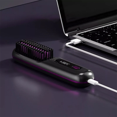 Brosse lissante sans fil, brosse chauffante portative et rechargeable pour le voyage et le quotidien