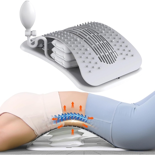 Image 1 of 8.. Adjustable Air Cushion Back Stretcher,Back Cracker for Lower Back Pain Relief - 440 lbs Weight Capacity