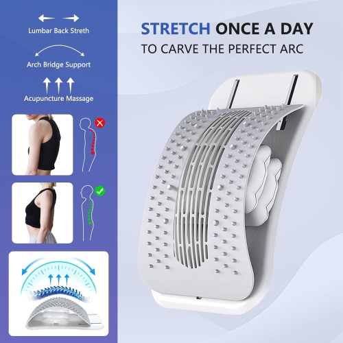 Adjustable Air Cushion Back Stretcher,Back Cracker for Lower Back Pain Relief - 440 lbs Weight Capacity