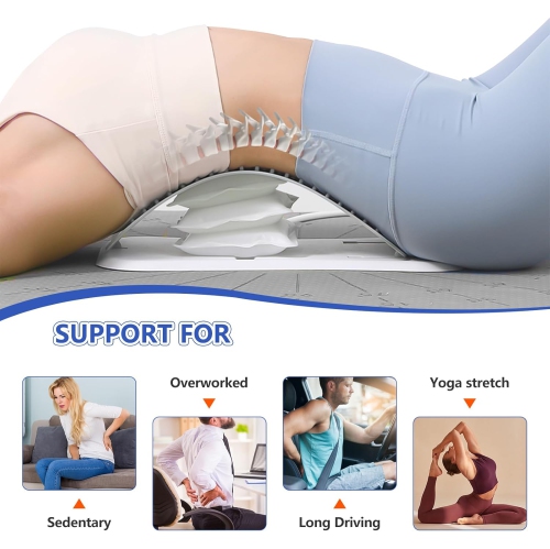 Adjustable Air Cushion Back Stretcher,Back Cracker for Lower Back Pain Relief - 440 lbs Weight Capacity