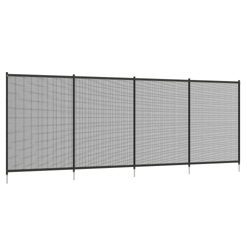OUTSUNNY  4 Pack Swimming Pool Fence 4' X 12', Aluminium Rustproof Garden Fence Border Animal Barrier, Easy Diy Installation Mesh Pool Fencing