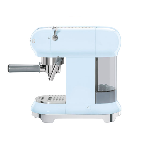 Boîte ouverte - ECF02PBUS Machine à espresso manuelle des années 50 de Smeg avec pression de 15 bars - Bleu pastel