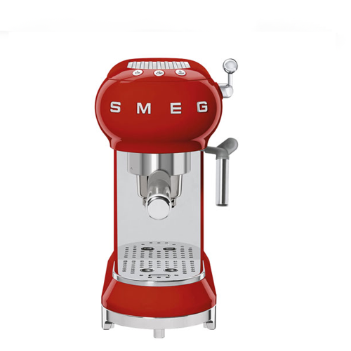 Open Box- Smeg ECF02RDUS 50's Style Manual Espresso Machine with 15 Bar Pressure -Red