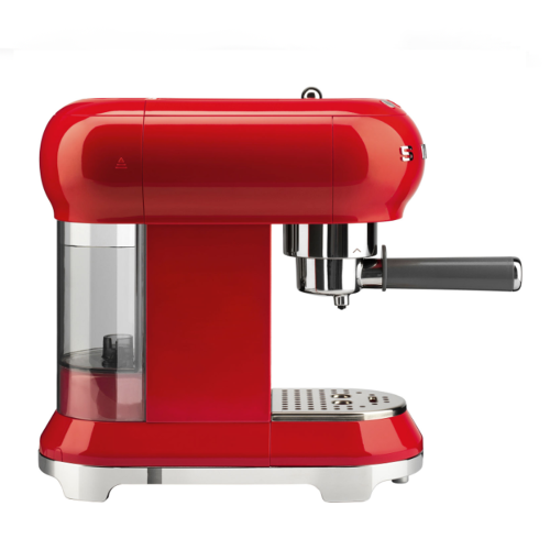 Open Box- Smeg ECF02RDUS 50's Style Manual Espresso Machine with 15 Bar Pressure -Red