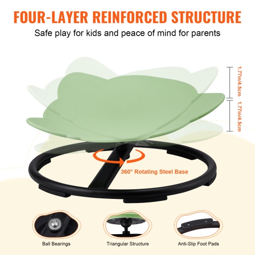 VEVOR 220 LBS Elephant Kids Swivel Chair, Capacity, 360°Spinning Chair, Autistic Kids Sensory Toy Chair with Non-Slip Metal Base, Toddler Sit and