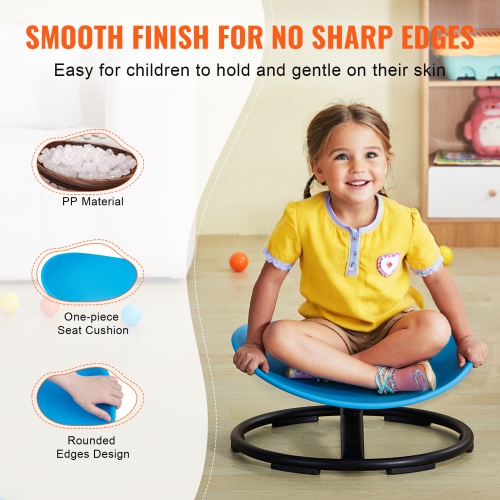 VEVOR 220 LBS Kids Swivel Chair, Sensory Spinning Chair, Autistic Kids Sensory Toy Chair with Non-Slip Metal Base, Toddler Sit and Spin Chair for
