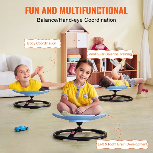 VEVOR 220 LBS Elephant Kids Swivel Chair,360° Spinning Chair,Autistic Kids Sensory Toy Chair with Non-Slip Metal Base,Toddler Sit and Spin Chair for