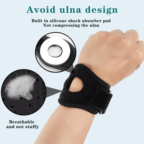 Wrist Band,Ulnar Wrist Brace with Silicone Shock Absorbing Pad,for Ulnar Sided Wrist Pain,TFCC Tear,Repetitive Wrist Use Injury, TFCC Wrist Brace