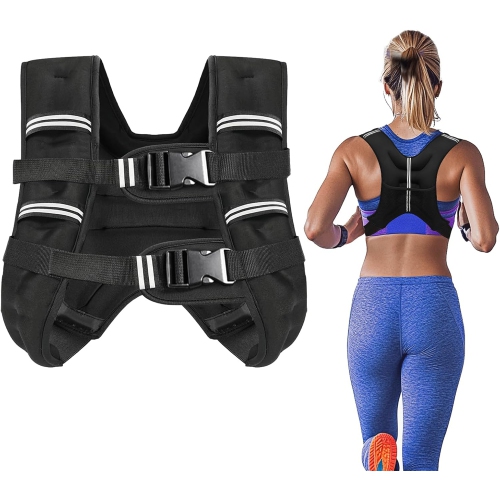 Weighted Vest with Two Adjustment Straps for Men Women,12Lb Weight Vest with Reflective Stripes for Workout,Strength Training,Running,Fitness,Muscle