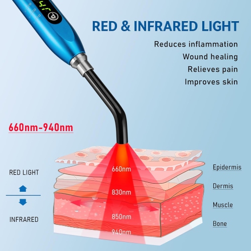 Red Light Therapy for Nose Ear Mouth,LED Light Therapy Device for Cold Sore Pain Relief Canker Sore,Handheld Infrared Light Therapy Device for Body