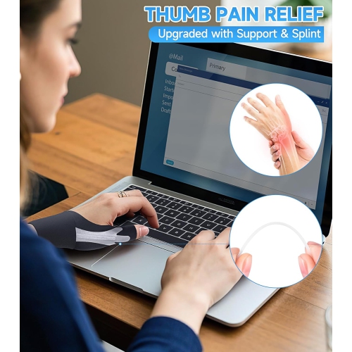 Thumb Brace Right Hand,Wrist Compression Strap & Flexible Splint Stabilizer for Arthritis,Trigger Finger,Tendonitis,Joint Pain Relief & Support for