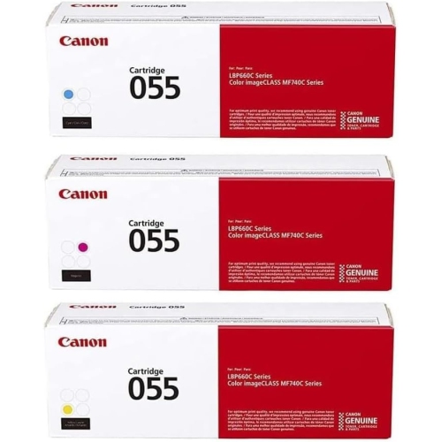 Image 1 of 1.. Canon CRG 055 Standard Capacity Toner Cartridge for MF743 & MF741 Printers, Bundle with Cyan/Magenta/Yellow