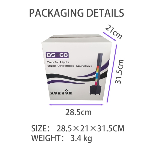 Bluetooth Speaker 2.1 Subwoofer RGB Detachable TWS Wireless Karaoke Home Theater