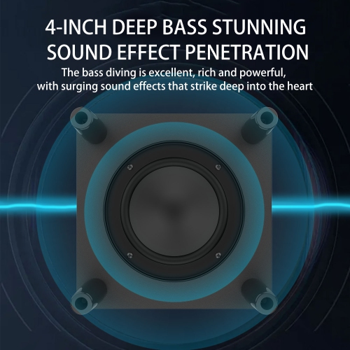 Bluetooth Speaker 2.1 Subwoofer RGB Detachable TWS Wireless Karaoke Home Theater
