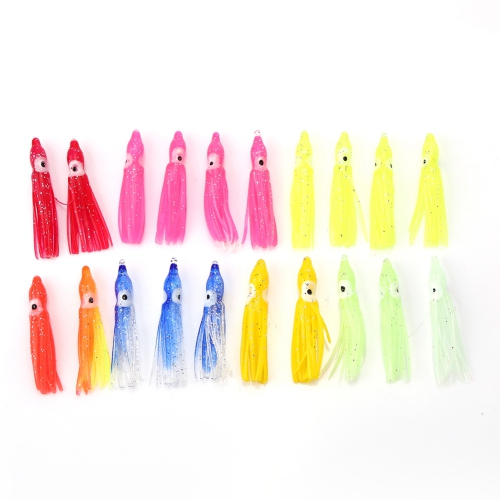 Image 1 de 5.. 20 pcs Leurres de pêche douce de mer pour jupe de calmar de couleurs variées utiles
