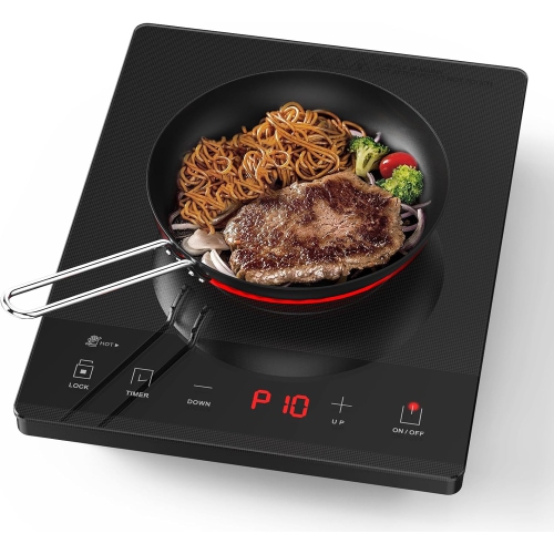 PAYISHO  1800W Single Burner Portable Ceramic Cooktop With 24-Hour Timer And Child Safety Lock