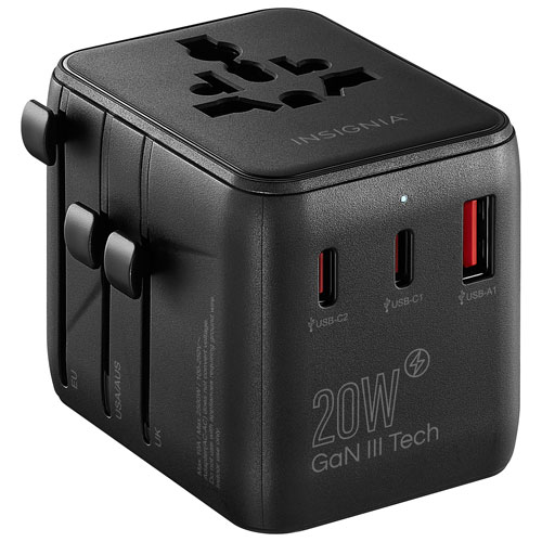 Adaptateur de voyage tout-en-un de 20 W d'Insignia - Exclusivité de Best Buy