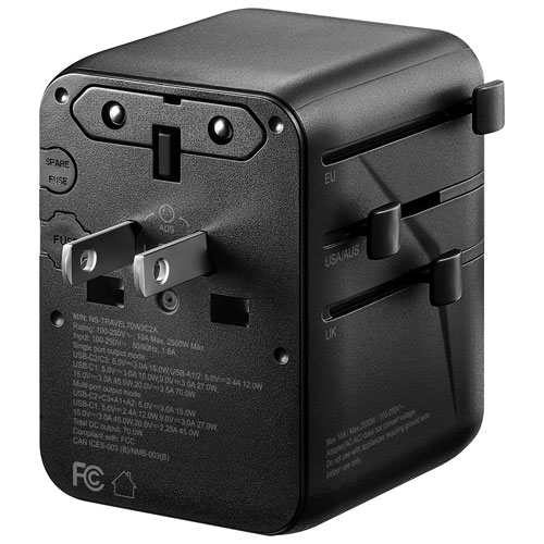Adaptateur de voyage tout-en-un de 70 W d'Insignia - Exclusivité de Best Buy