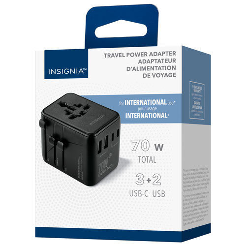 Adaptateur de voyage tout-en-un de 70 W d'Insignia - Exclusivité de Best Buy