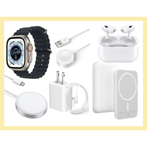 BIG DEAL - 7 in 1 Set, Smart Watch, Earbuds, MagSafe Power Bank 5000 mAh, MagSafe Magnetic Wireless Charger, 20 W iPhone Fast Charger with Line of